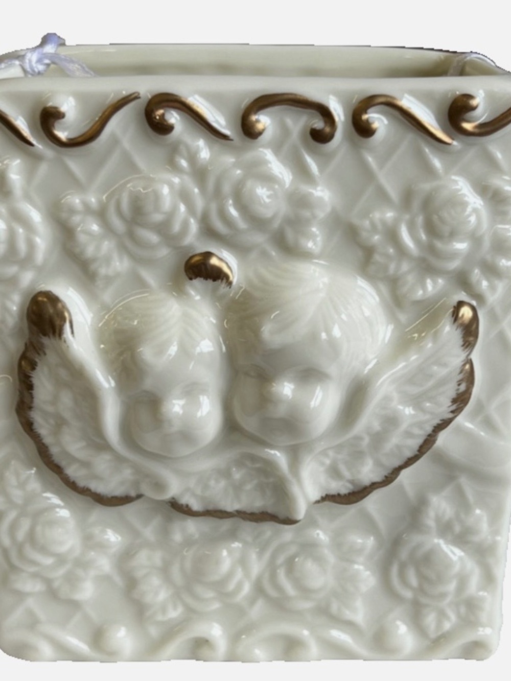 White ceramic planter